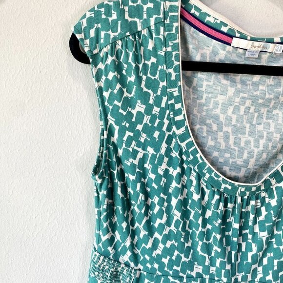 Boden Geometric Casual Weekend Dress Green 8 - Picture 3 of 10